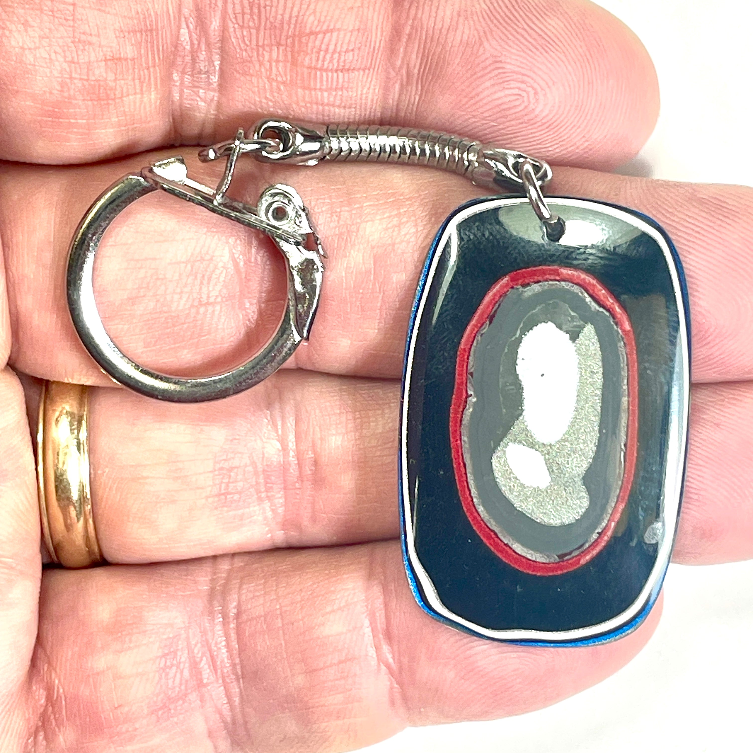 DVH Ford F150 Fordite Keychain KC Assembly Silver 40x25x4mm (6750)