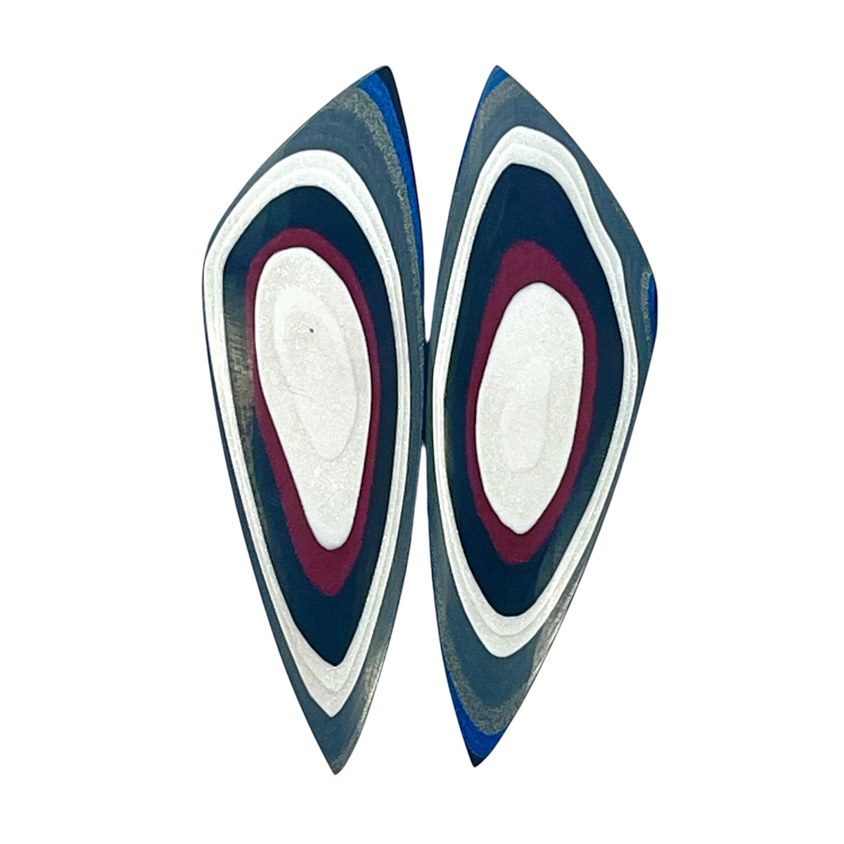 DVH Genuine Ford F150 Fordite Matched Pair of Cabochons 39x13x3mm (6882)