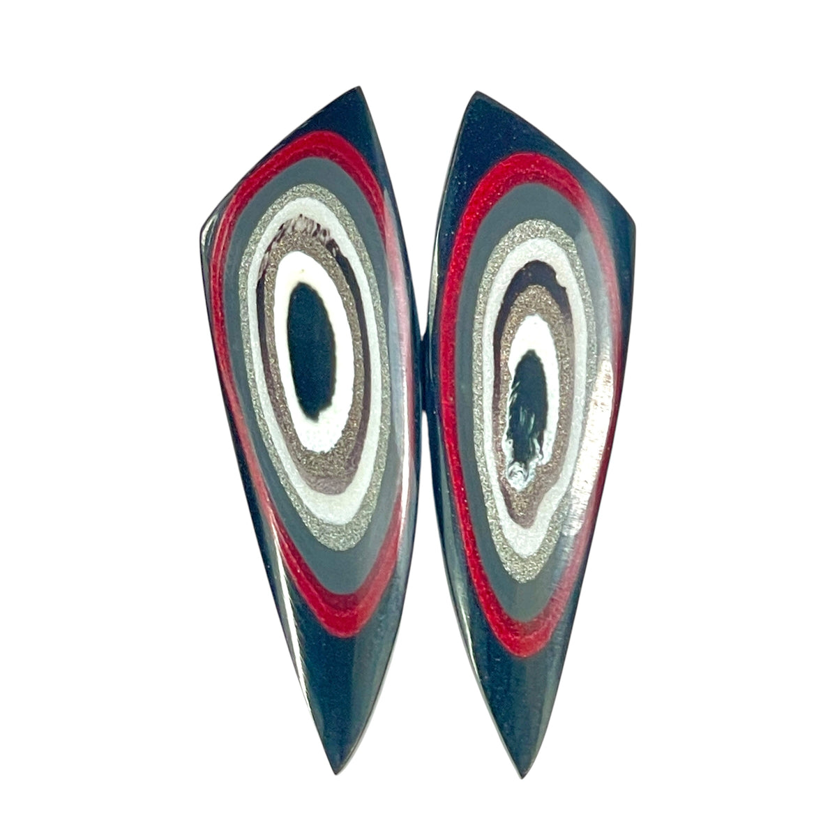 DVH Genuine Ford F150 Fordite Matched Pair of Cabochons 37x11x3mm (6885)