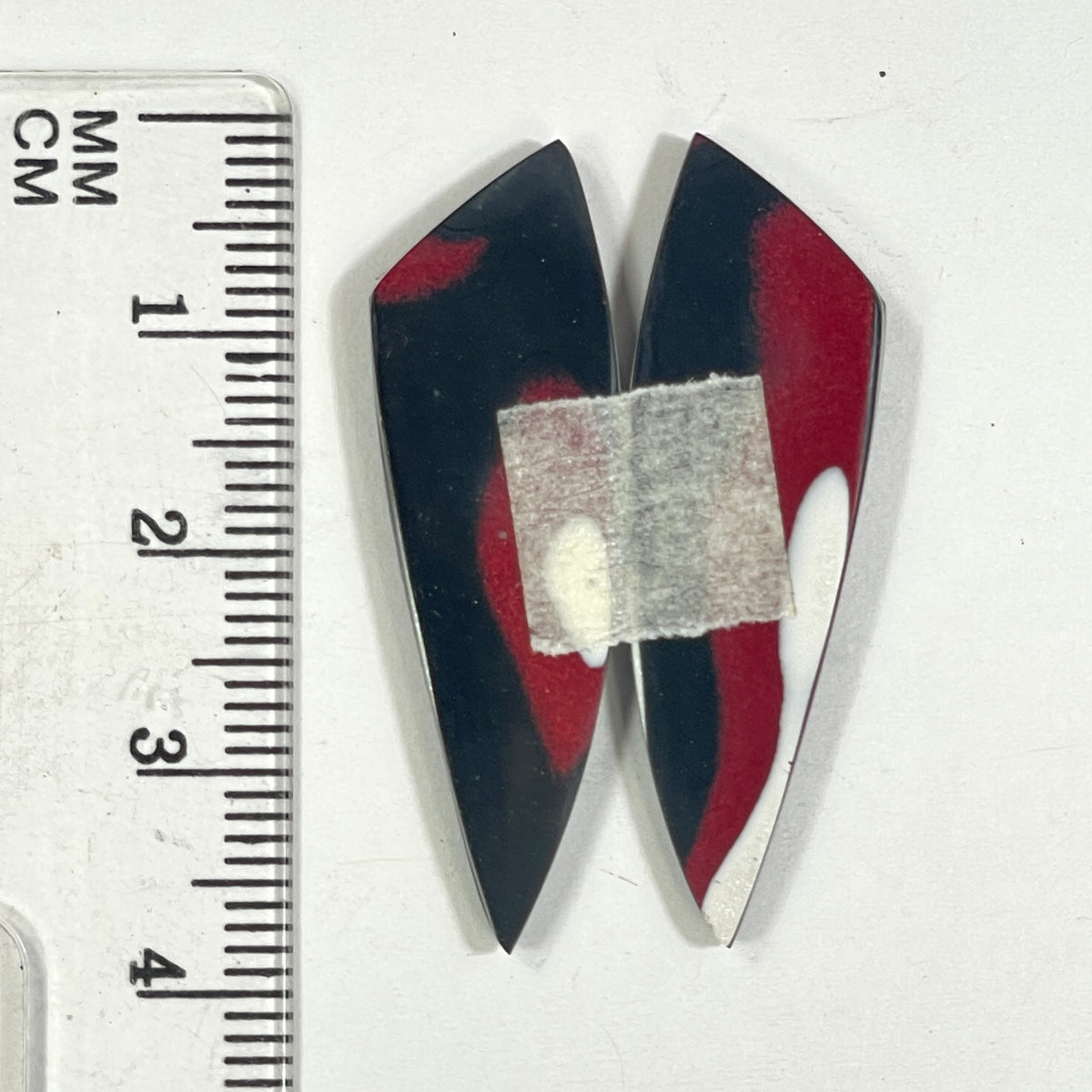 DVH Genuine Ford F150 Fordite Matched Pair of Cabochons 37x11x3mm (6885)