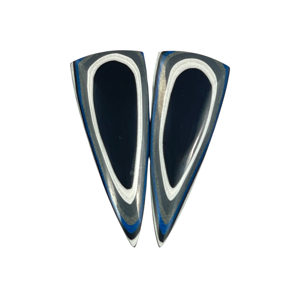 DVH Genuine Ford F150 Fordite Matched Pair of Cabochons 32x12x4mm (6886)