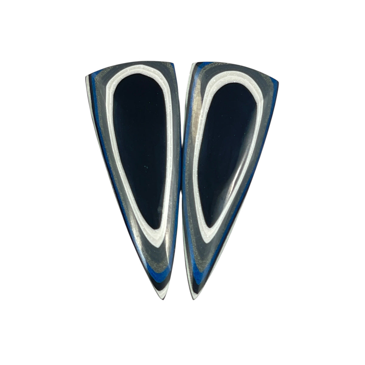 DVH Genuine Ford F150 Fordite Matched Pair of Cabochons 32x12x4mm (6886)