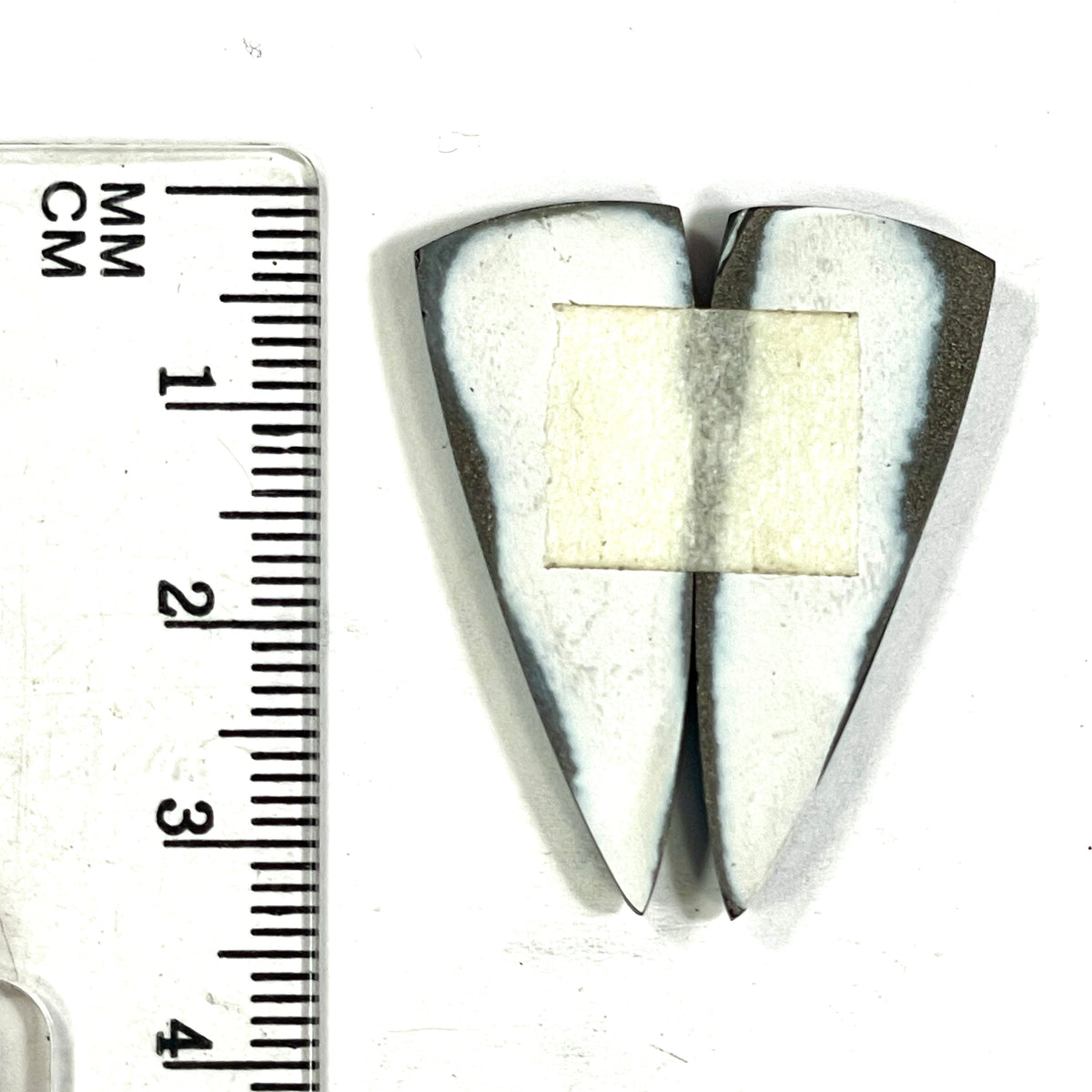 DVH Genuine Ford F150 Fordite Matched Pair of Cabochons 32x12x4mm (6886)