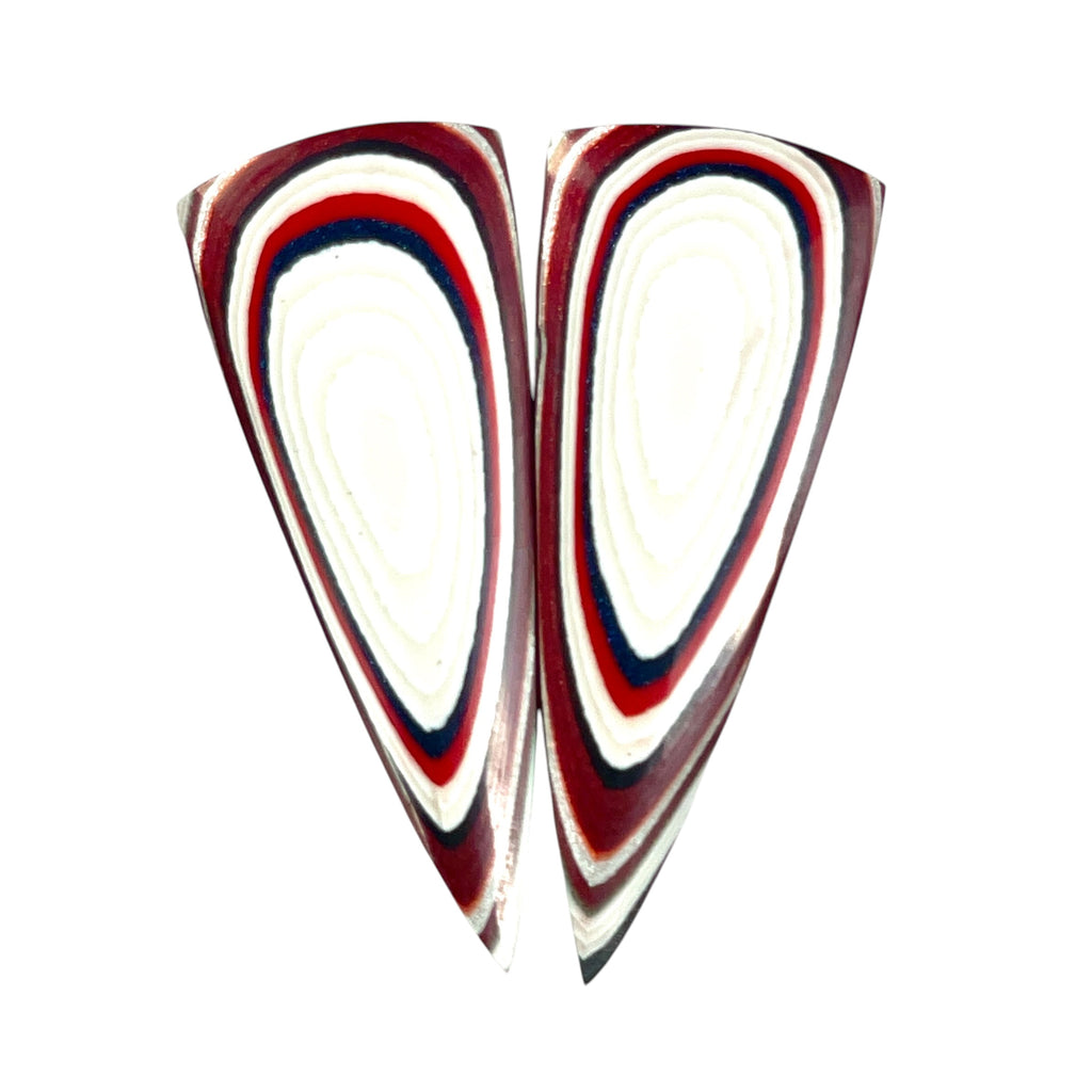 DVH Genuine Ford F150 Fordite Matched Pair of Cabochons 33x12x4mm (6889)