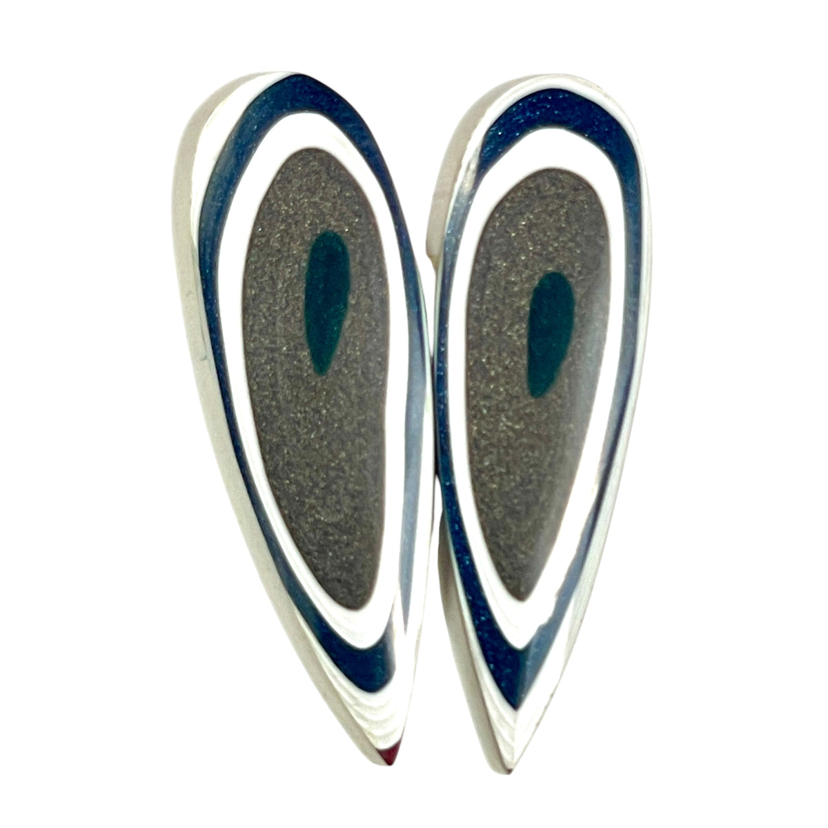 DVH Genuine Ford F150 Fordite Matched Pair of Cabochons 37x11x12mm (6893)