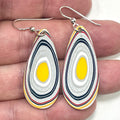 DVH Genuine Ford F150 Fordite Sterling Dangle Earrings 40x17x3mm (6925)