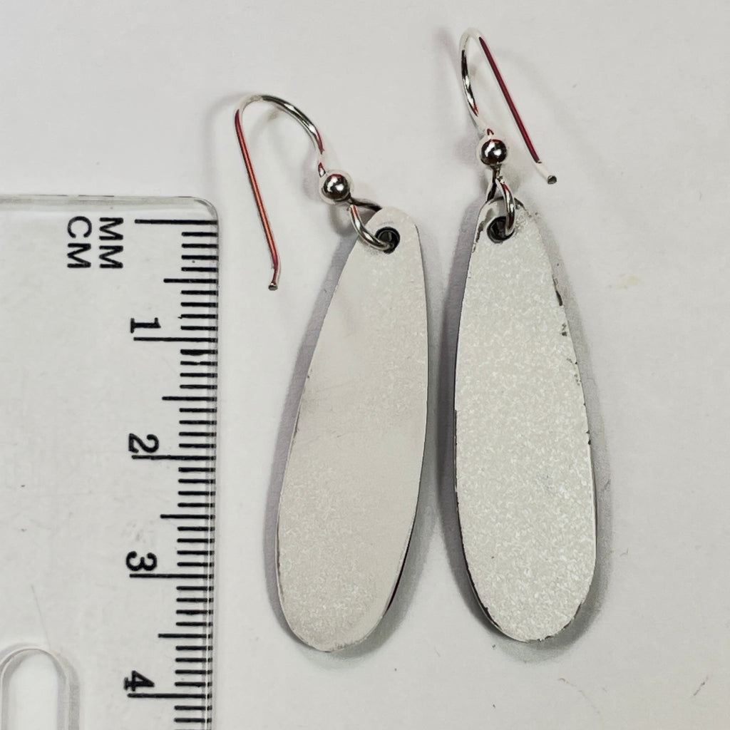 DVH Genuine Ford F150 Fordite Sterling Dangle Earrings 37x12x3mm (6953) - DVHdesigns