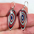 DVH Genuine Ford F150 Fordite Sterling Dangle Earrings 30x13x4mm (6954)