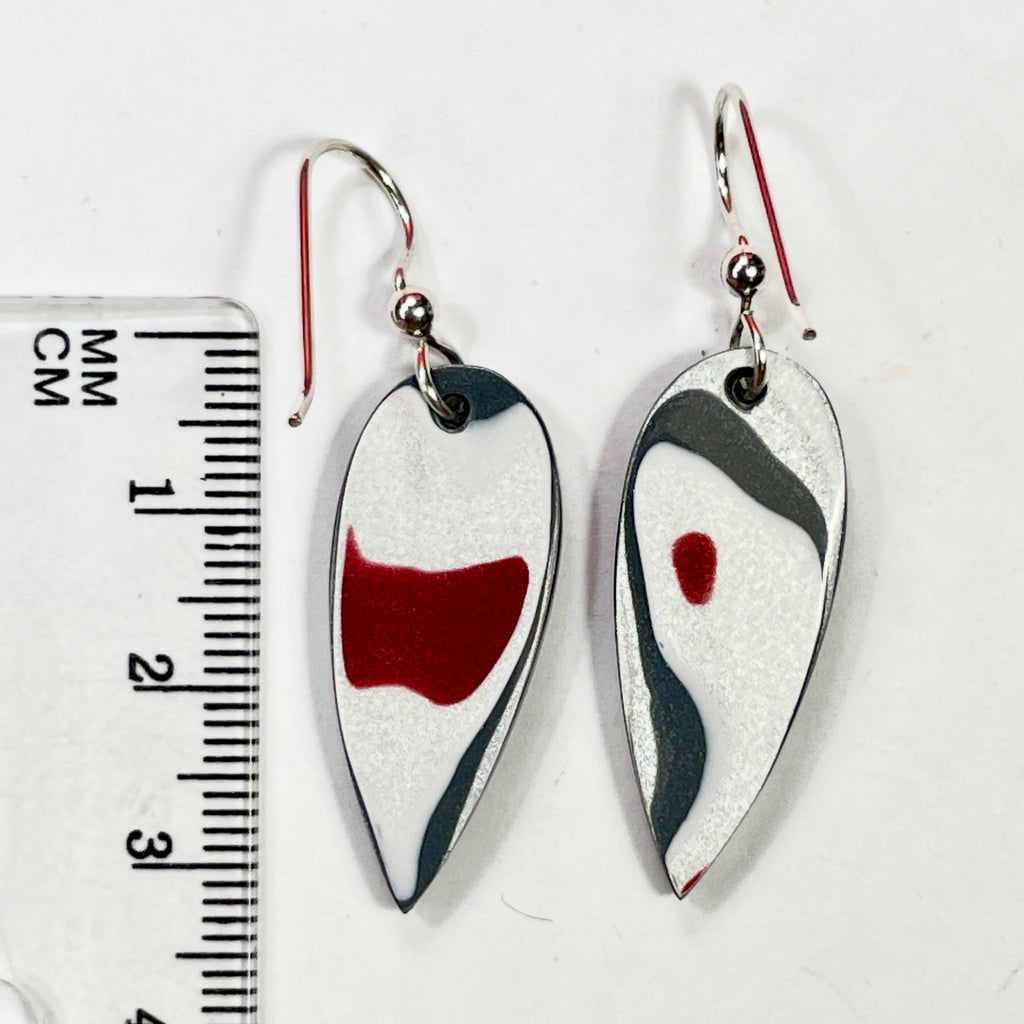 DVH Genuine Ford F150 Fordite Sterling Dangle Earrings 30x13x4mm (6954)