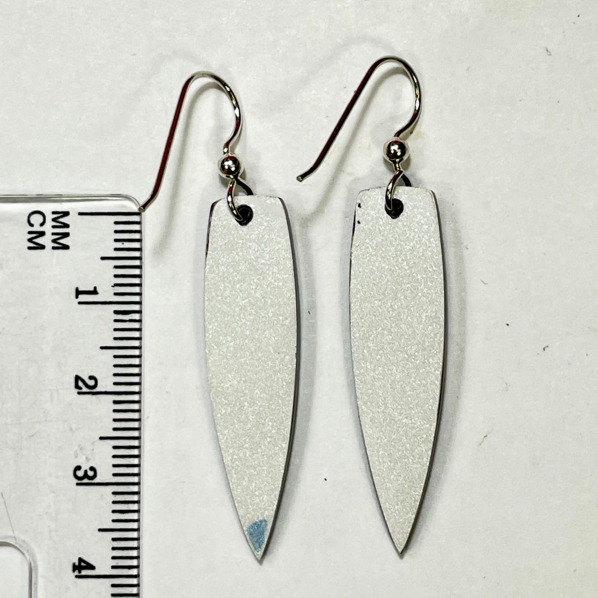 DVH Genuine Ford F150 Fordite Sterling Dangle Earrings 34x12x3mm (6956)