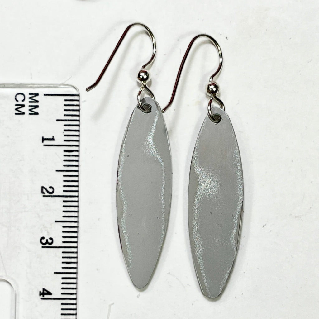 DVH Genuine Ford F150 Fordite Sterling Dangle Earrings 33x12x3mm (6961)