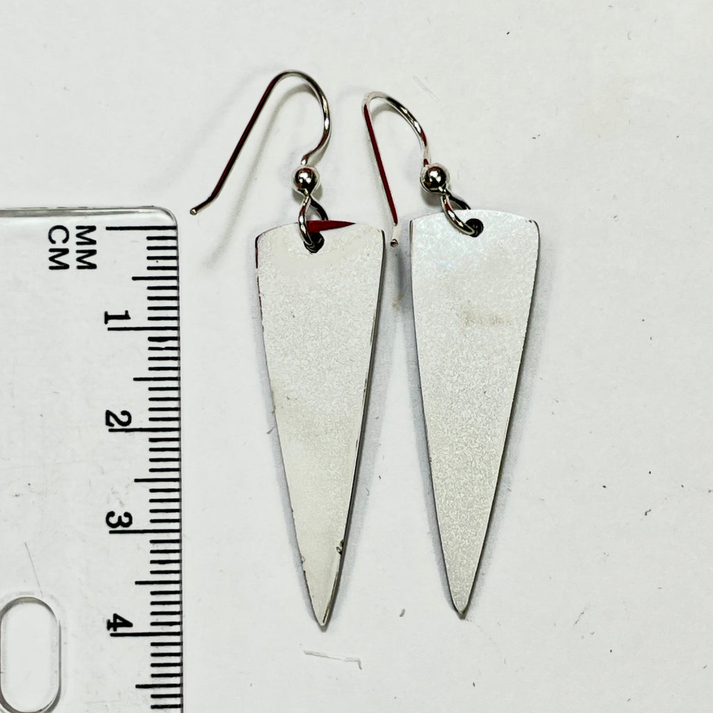 DVH Genuine Ford F150 Fordite Sterling Dangle Earrings 33x12x3mm (6963)