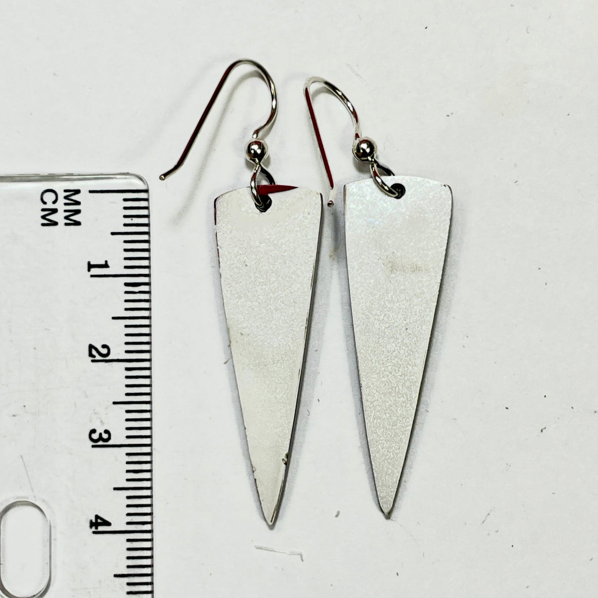 DVH Genuine Ford F150 Fordite Sterling Dangle Earrings 33x12x3mm (6963)