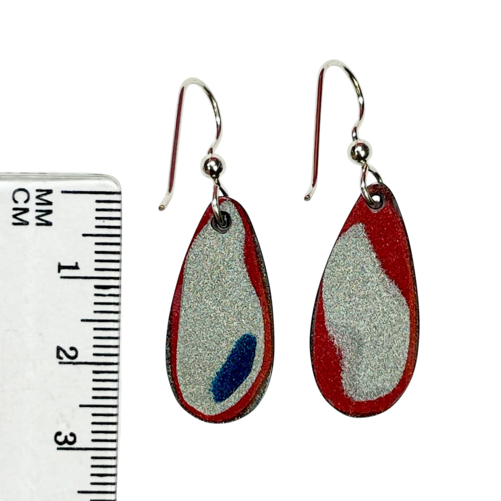 DVH Genuine Ford F150 Fordite Sterling Dangle Earrings 26x12x3mm (6965)