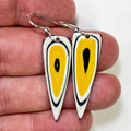 DVH Genuine Ford F150 Fordite Sterling Dangle Earrings 36x12x3mm (6966)