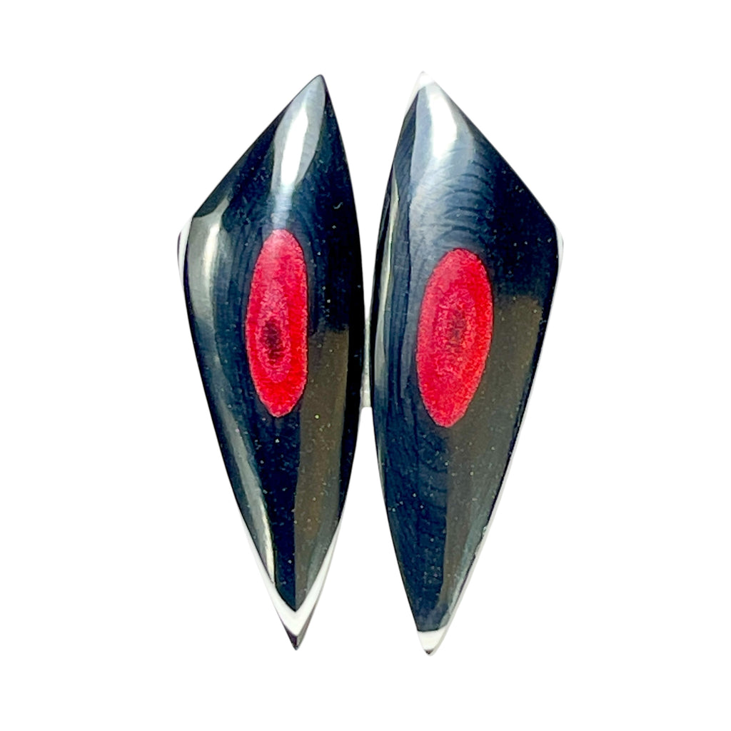 DVH Genuine Ford F150 Fordite Matched Pair of Cabochons 38x12x3mm (6967)