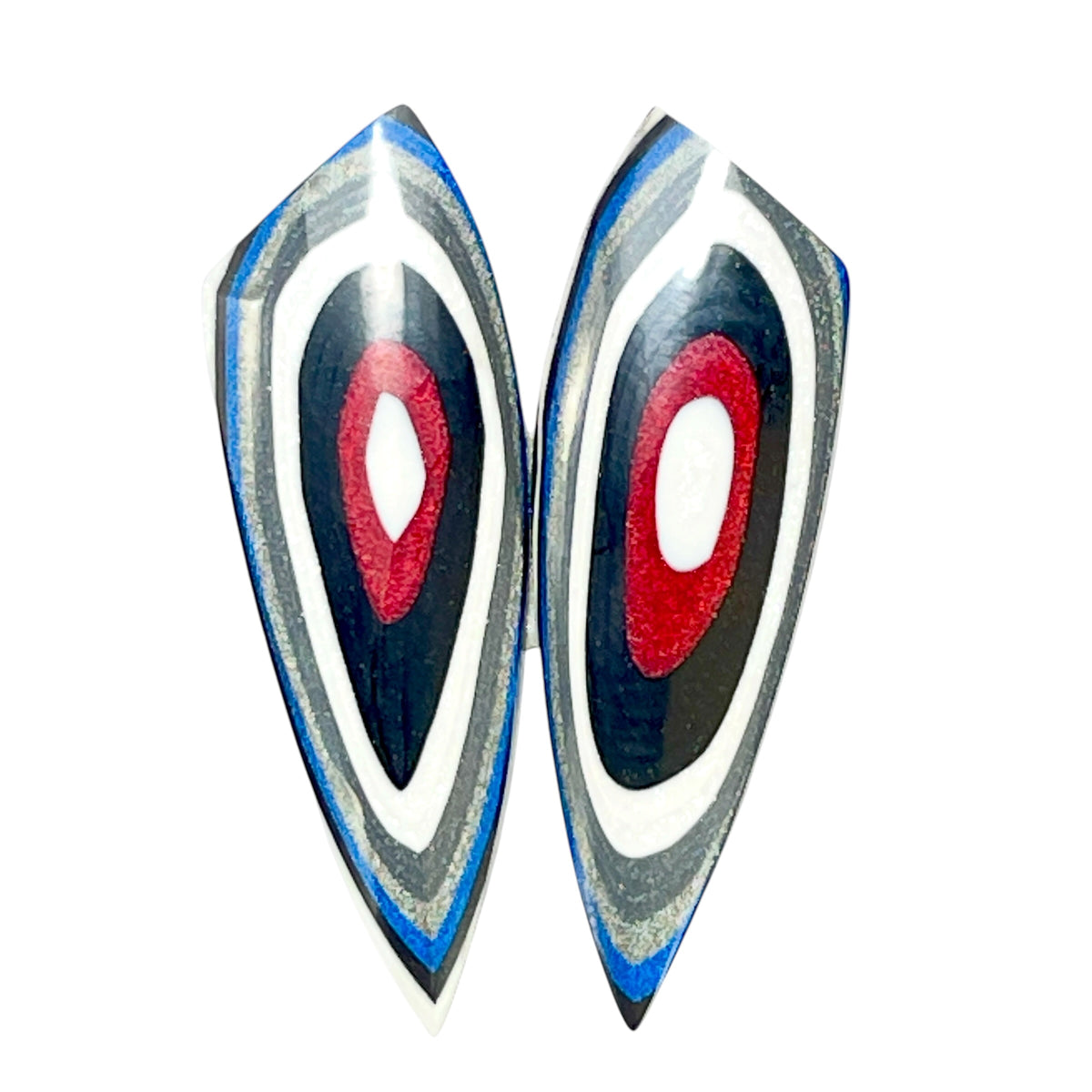 DVH Genuine Ford F150 Fordite Matched Pair of Cabochons 36x12x3mm (6968)