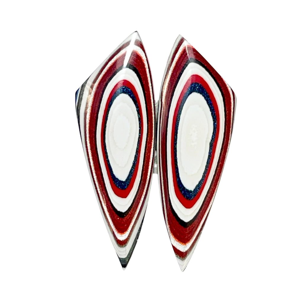 DVH Genuine Ford F150 Fordite Matched Pair of Cabochons 39x12x3mm (6969)