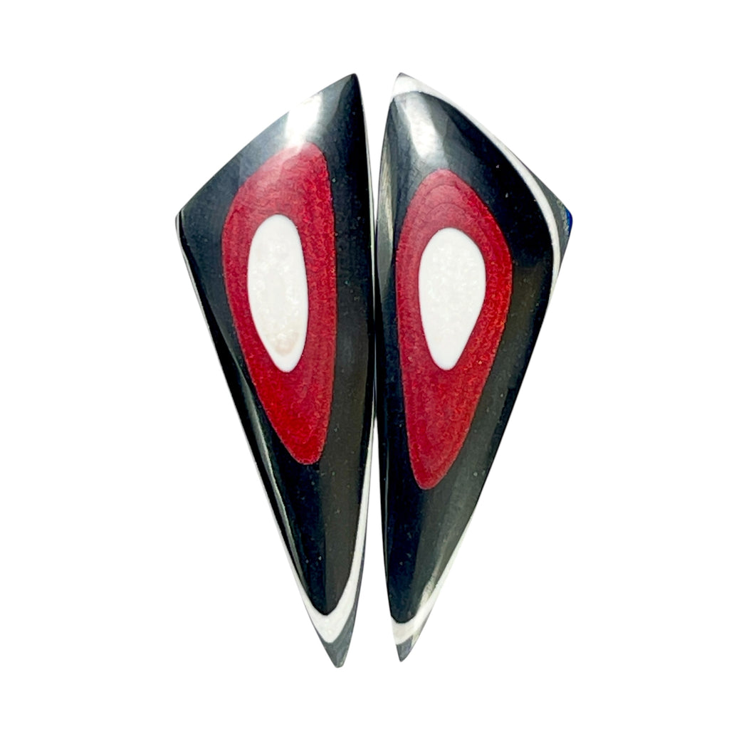 DVH Genuine Ford F150 Fordite Matched Pair of Cabochons 40x12x3mm (6970)