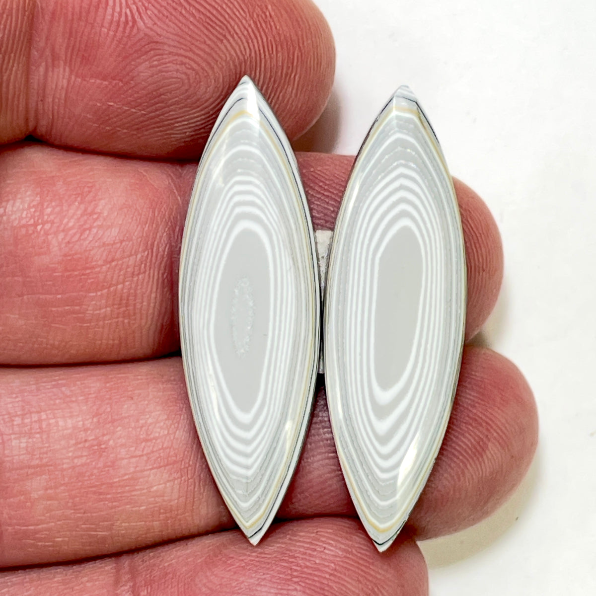 DVH Genuine Ford F150 Fordite Matched Pair of Cabochons x12x3mm (6972)