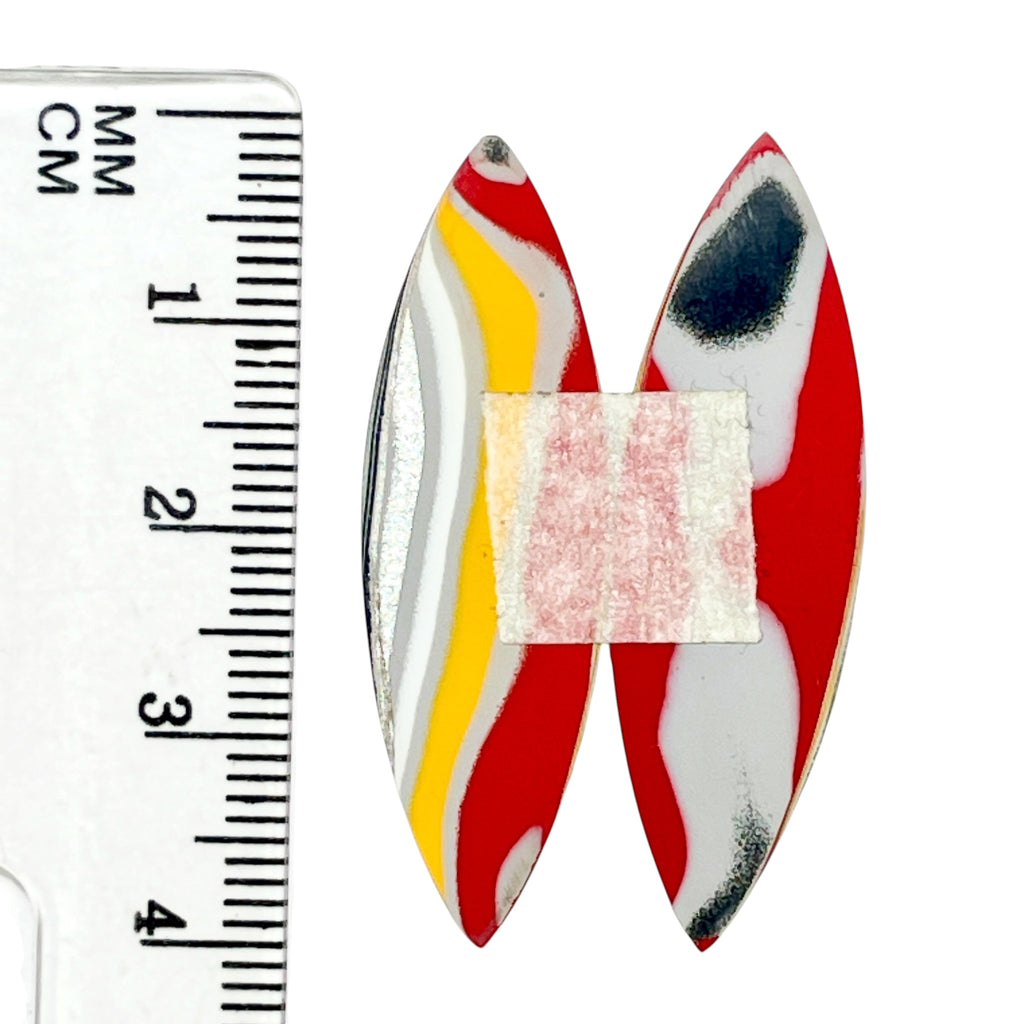 DVH Genuine Ford F150 Fordite Matched Pair of Cabochons x12x3mm (6972)