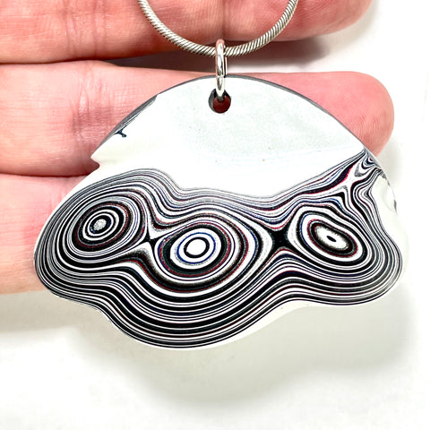 DVH Genuine Michigan Fordite MOPAR Pendant 60x42x9mm (5956)