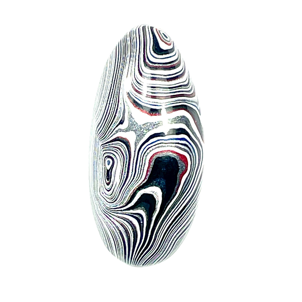 DVH Genuine Michigan Fordite Cabochon High Dome Lustre MOPAR 32x15x6mm (6070) - DVHdesigns