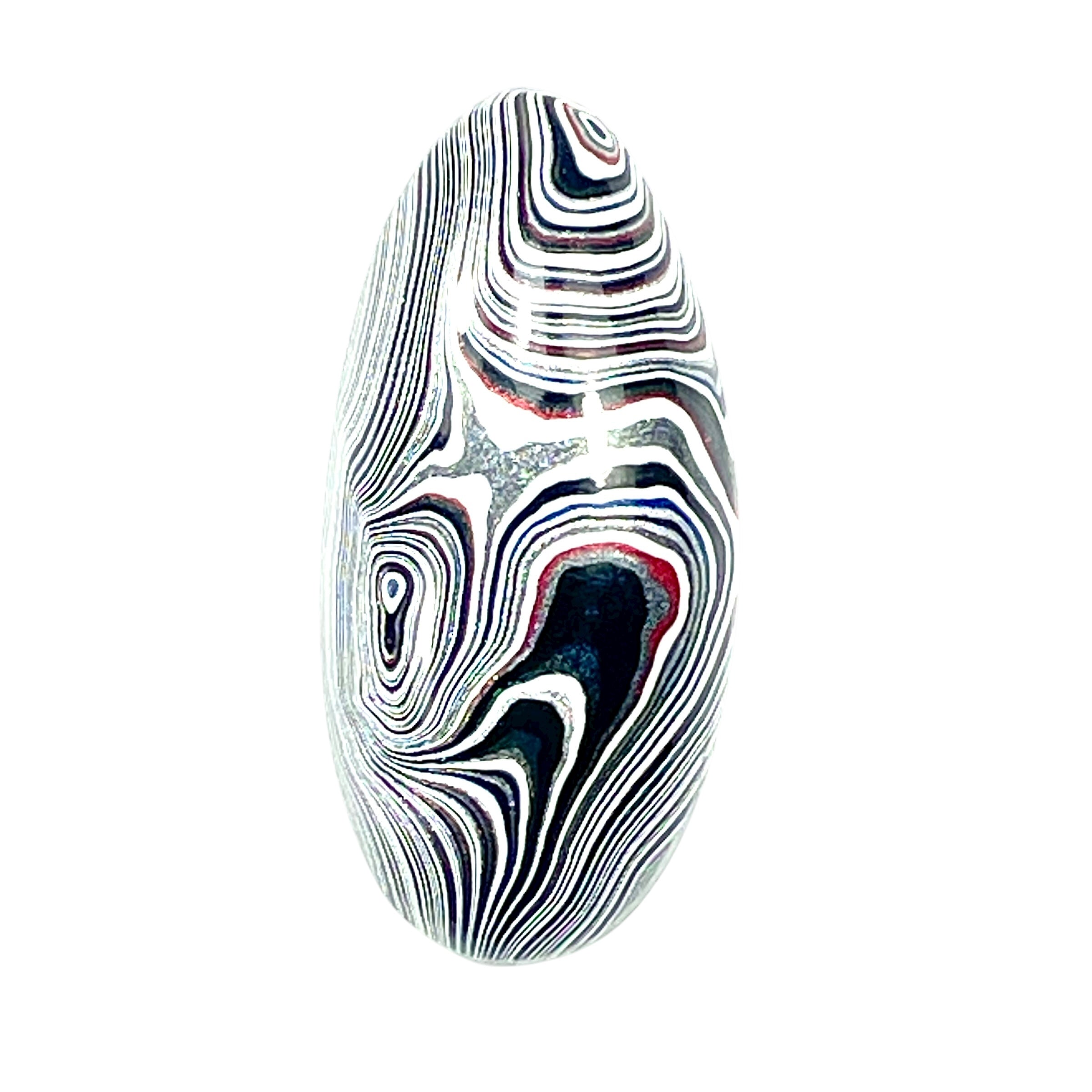 DVH Genuine Michigan Fordite Cabochon High Dome Lustre MOPAR 32x15x6mm (6070) - DVHdesigns