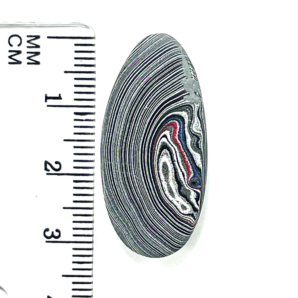 DVH Genuine Michigan Fordite Cabochon High Dome Lustre MOPAR 32x15x6mm (6070) - DVHdesigns