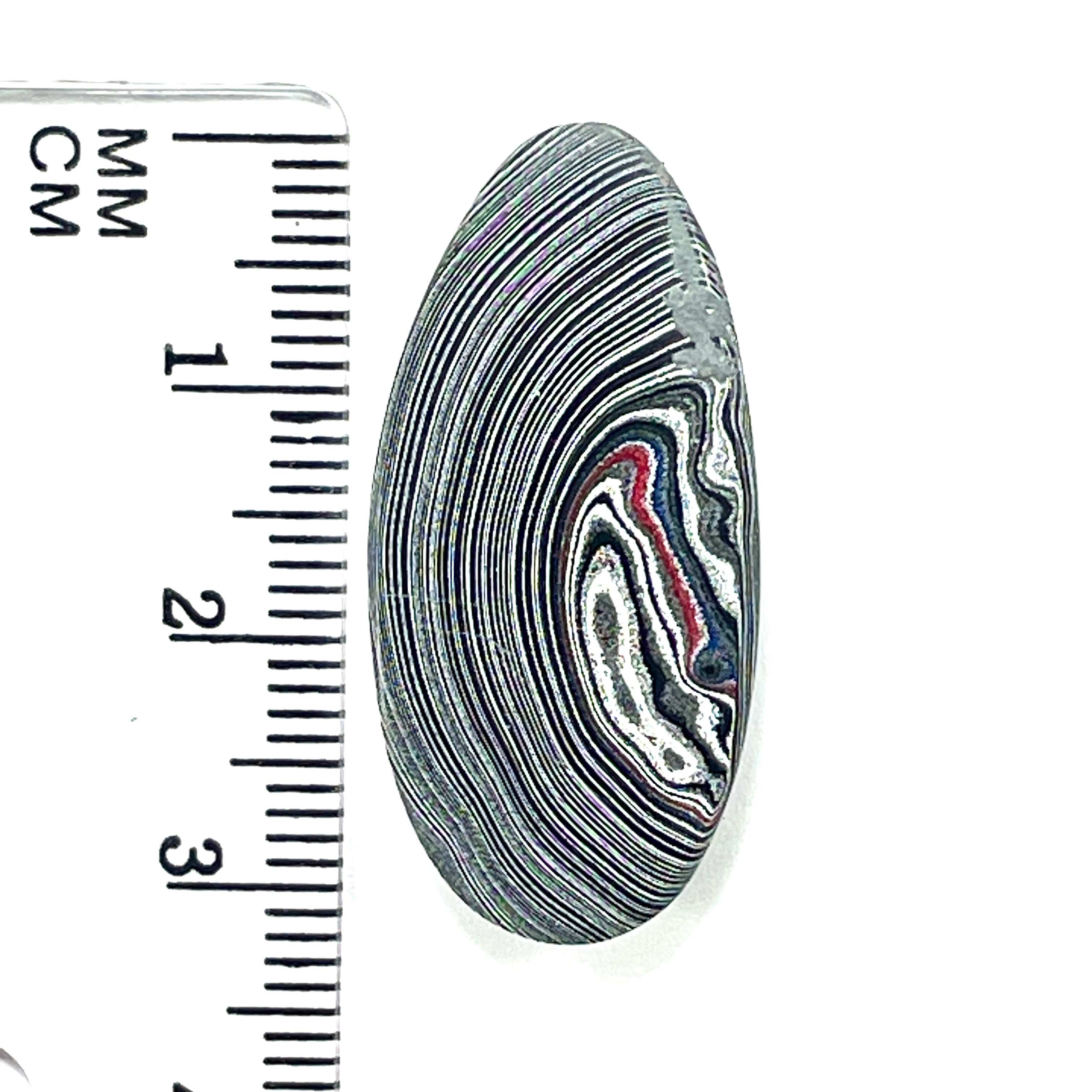 DVH Genuine Michigan Fordite Cabochon High Dome Lustre MOPAR 32x15x6mm (6070) - DVHdesigns