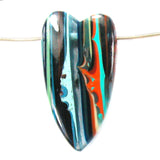 DVH Fordite Surf Board Surfite Stone Resin Heart Bead Pendant 60x33x10mm (5660)