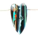 DVH Fordite Surf Board Surfite Stone Resin Heart Bead Pendant 60x33x10mm (5660)