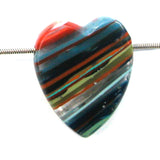 DVH Fordite Surf Board Surfite Stone Resin Heart Bead Pendant 39x33x10mm (5662)