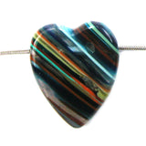 DVH Fordite Surf Board Surfite Stone Resin Heart Bead Pendant 39x32x10mm (5663)