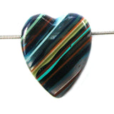 DVH Fordite Surf Board Surfite Stone Resin Heart Bead Pendant 39x32x10mm (5663)