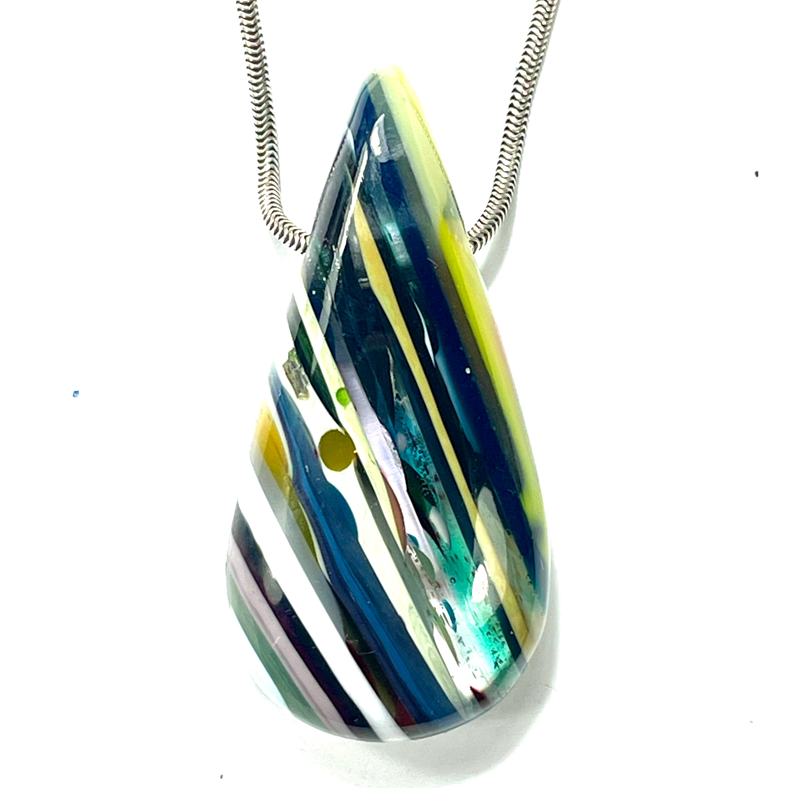 DVH Surfite (Surfboard Resin) Freeform Bead Pendant, Fordite-Style 53x26x15mm (6446)