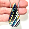 DVH Surfite (Surfboard Resin) Freeform Bead Pendant, Fordite-Style 53x26x15mm (6446)