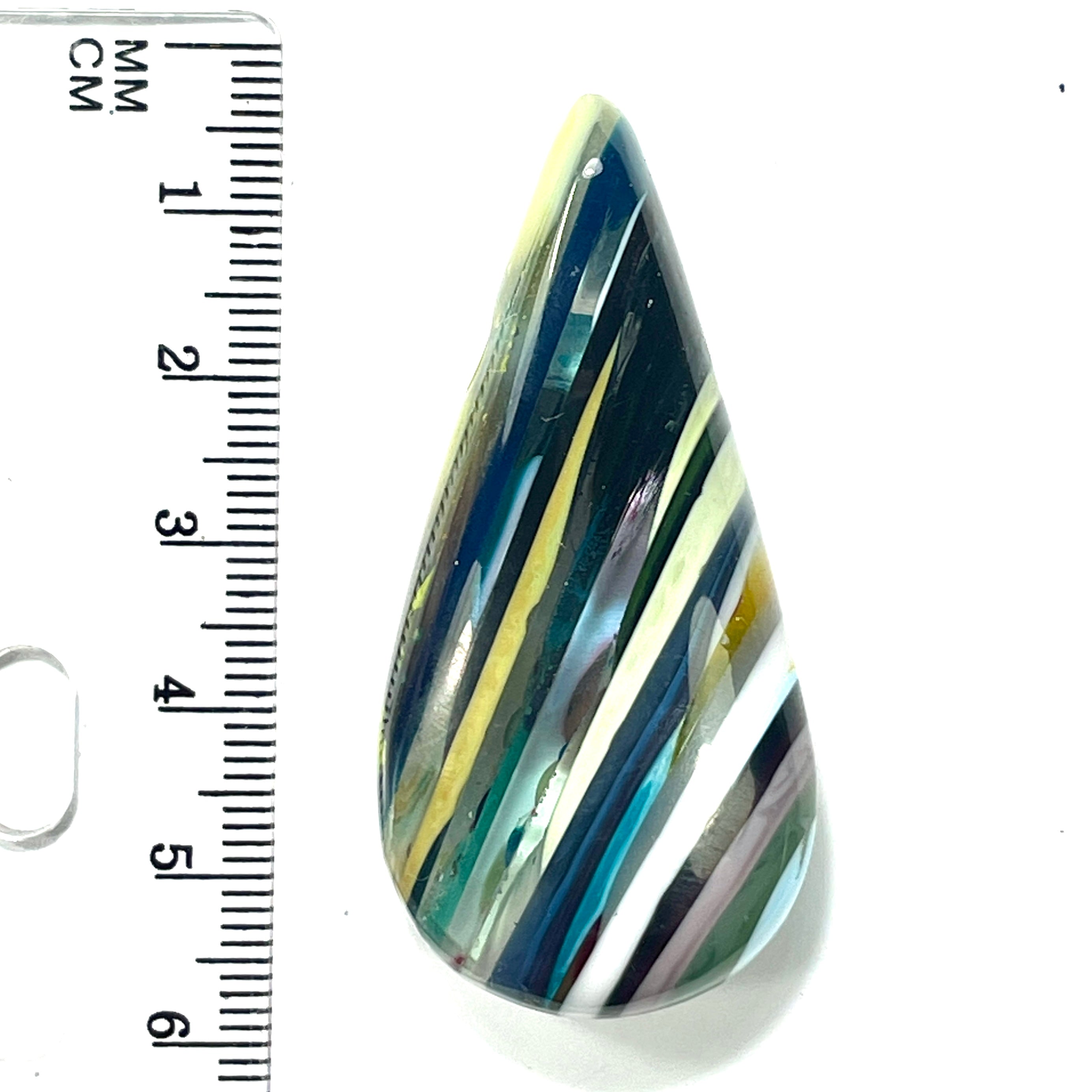 DVH Surfite (Surfboard Resin) Freeform Bead Pendant, Fordite-Style 53x26x15mm (6446)