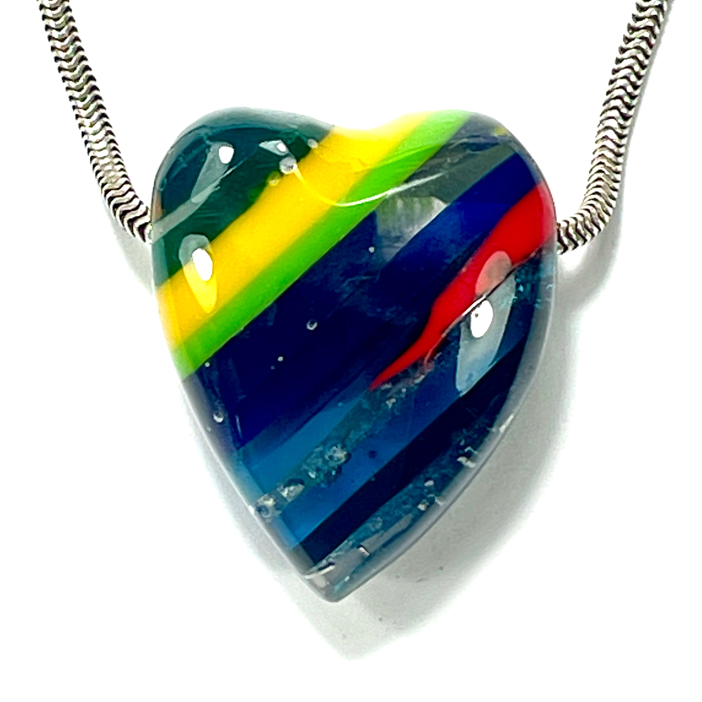 DVH Surfite (Surfboard Resin) Heart Bead Pendant, Fordite-Style 27x22x12mm (6447)