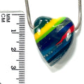 DVH Surfite (Surfboard Resin) Heart Bead Pendant, Fordite-Style 27x22x12mm (6447)