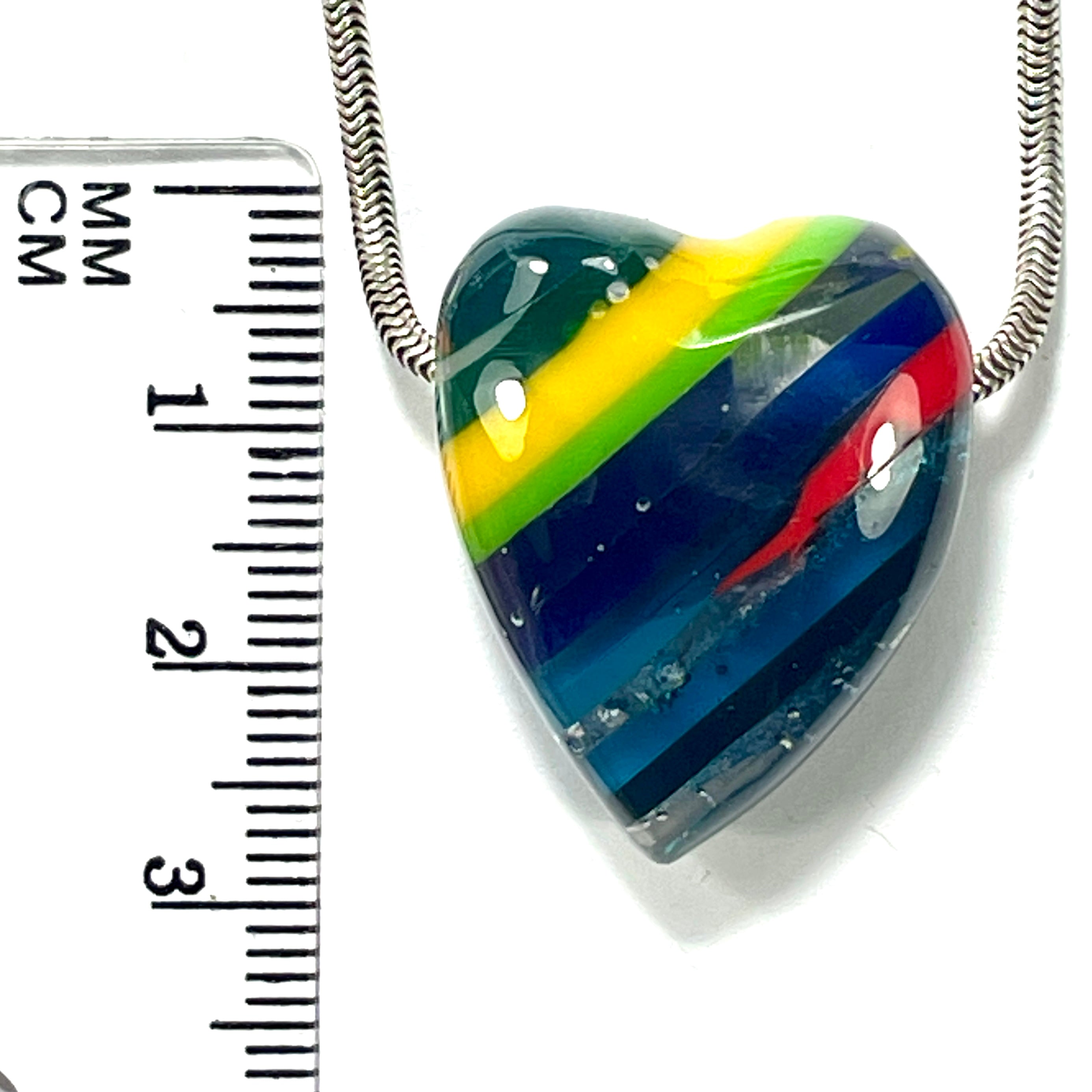DVH Surfite (Surfboard Resin) Heart Bead Pendant, Fordite-Style 27x22x12mm (6447)