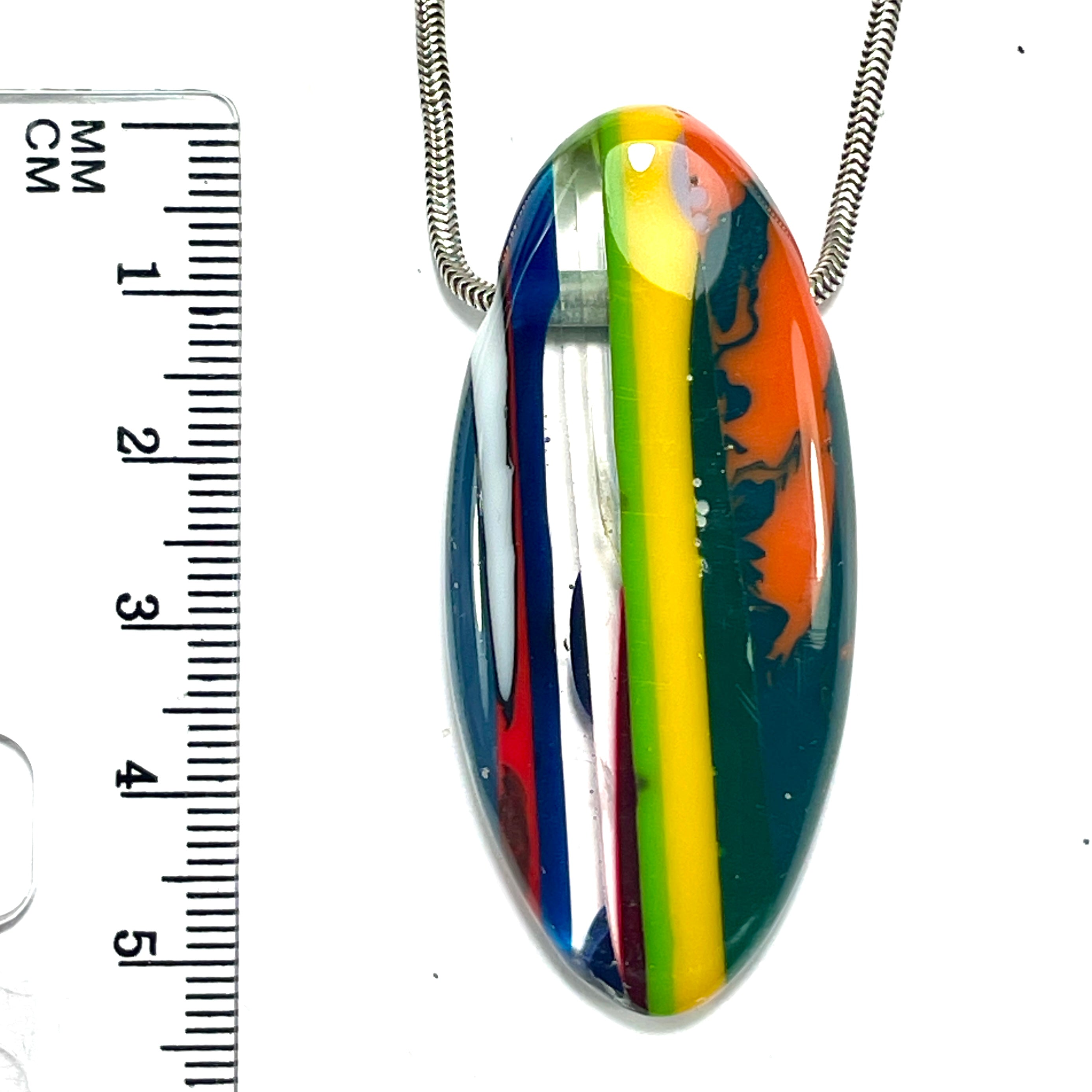 DVH Surfite (Surfboard Resin) Freeform Bead Pendant, Fordite-Style 54x24x9mm (6450)