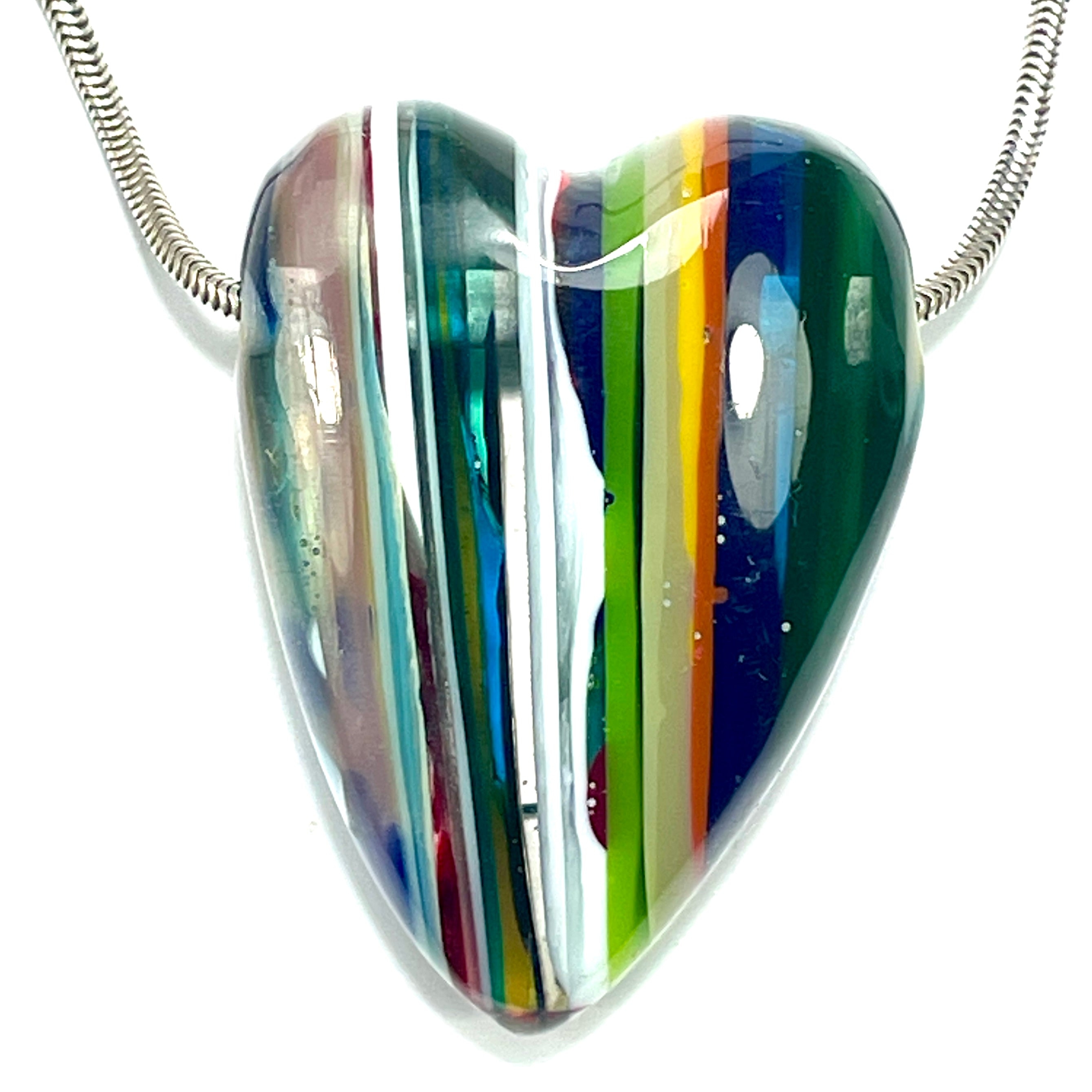 DVH Surfite (Surfboard Resin) Heart Bead Pendant, Fordite-Style 42x31x15mm (6451)