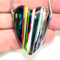 DVH Surfite (Surfboard Resin) Heart Bead Pendant, Fordite-Style 42x31x15mm (6451)