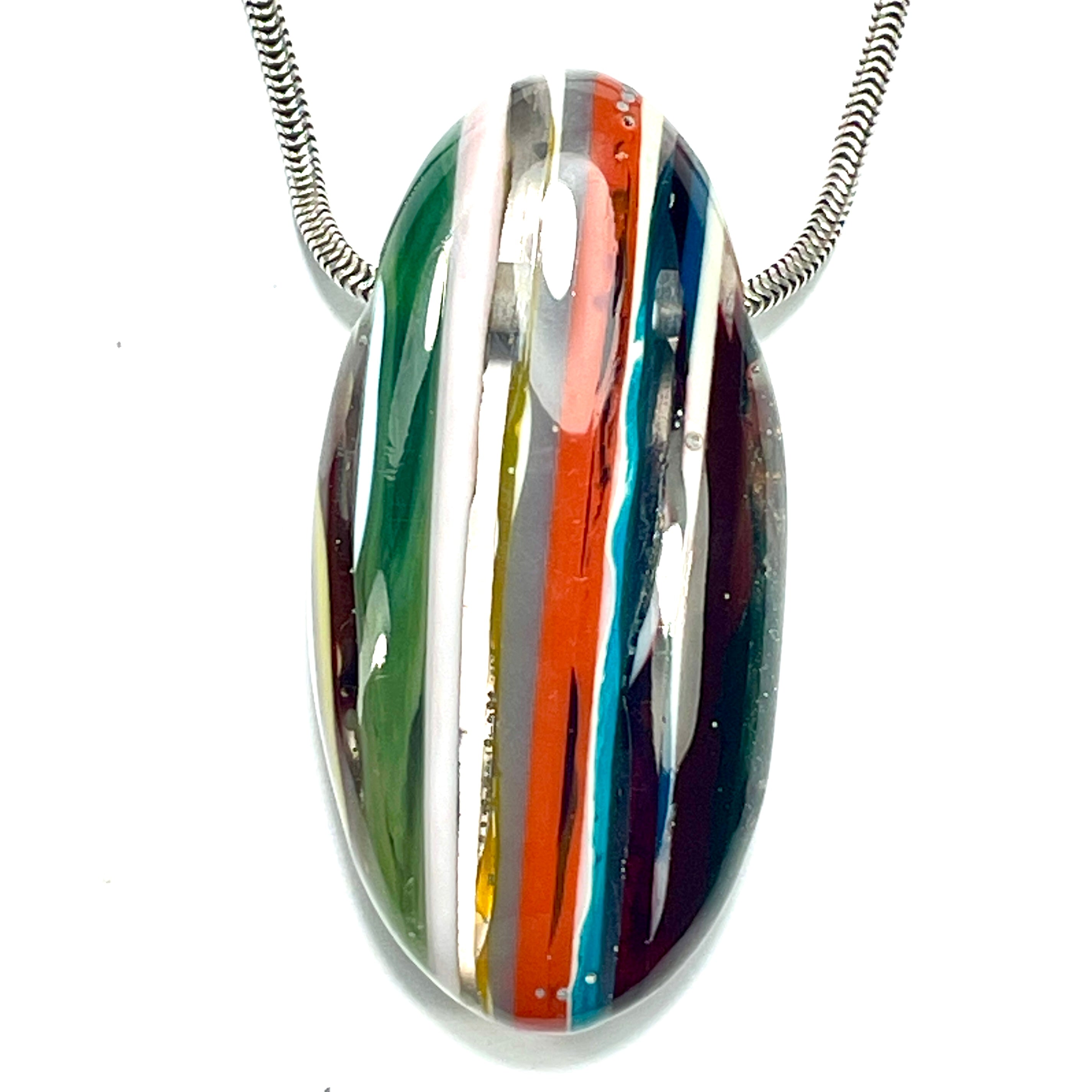 DVH Surfite (Surfboard Resin) Freeform Bead Pendant, Fordite-Style 47x23x12mm (6452)