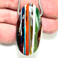 DVH Surfite (Surfboard Resin) Freeform Bead Pendant, Fordite-Style 47x23x12mm (6452)