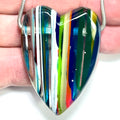 DVH Surfite (Surfboard Resin) Heart Bead Pendant, Fordite-Style 50x36x13mm (6453)
