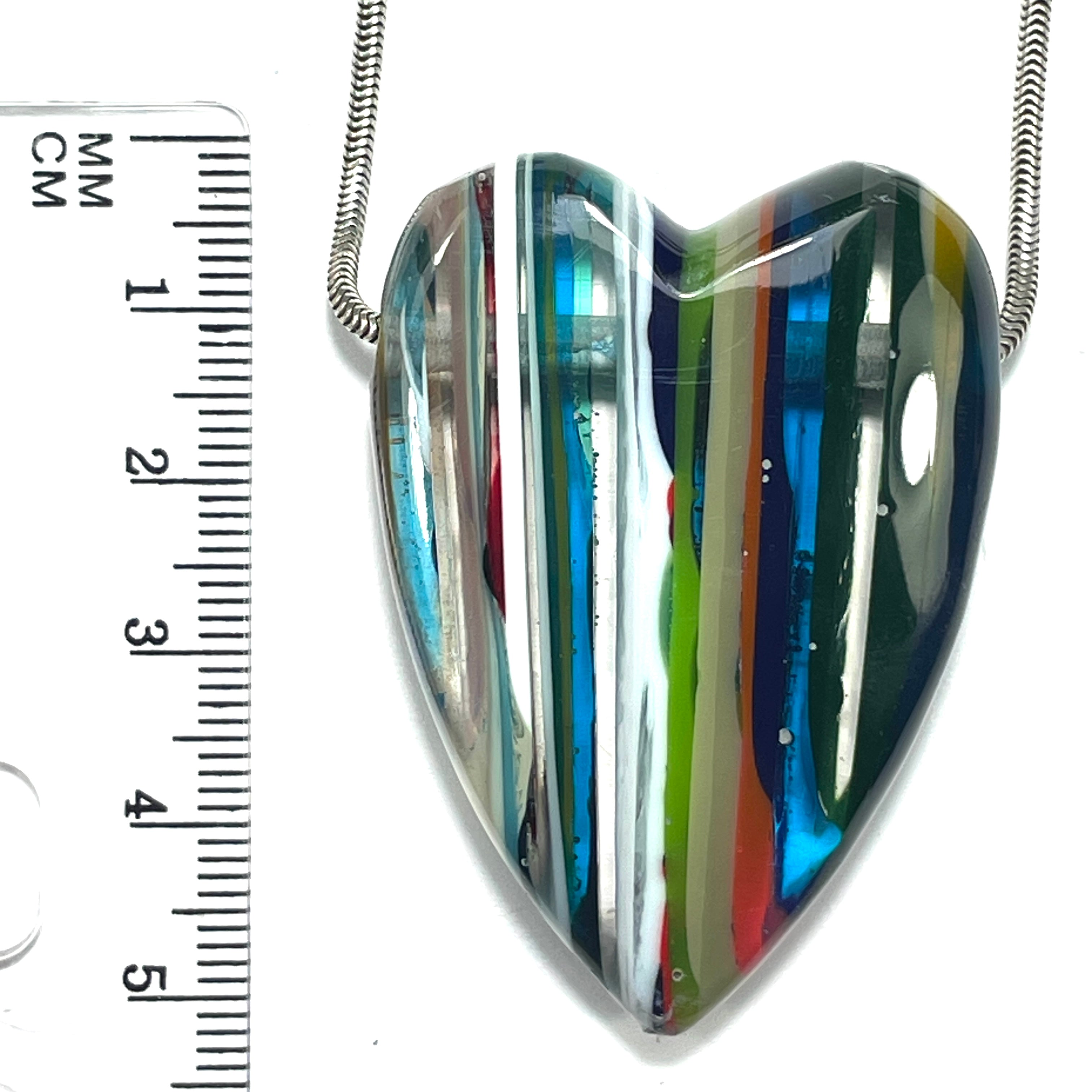DVH Surfite (Surfboard Resin) Heart Bead Pendant, Fordite-Style 50x36x13mm (6453)