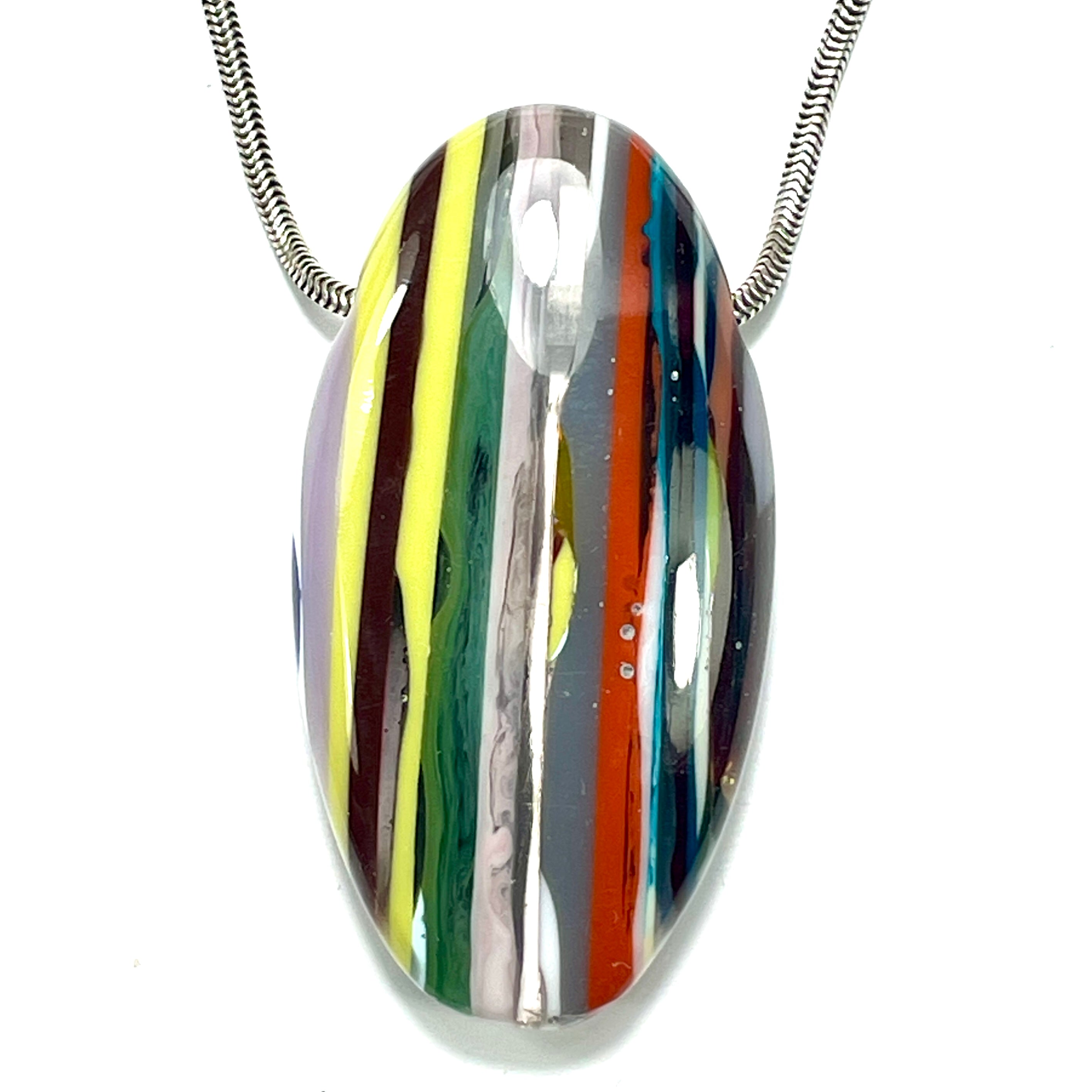 DVH Surfite (Surfboard Resin) Freeform Bead Pendant, Fordite-Style 50x27x12mm (6454)