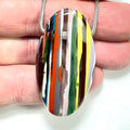 DVH Surfite (Surfboard Resin) Freeform Bead Pendant, Fordite-Style 50x27x12mm (6454)